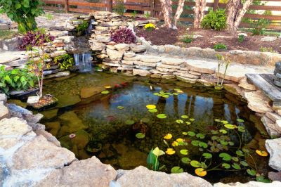 Pond Waterfall Installation